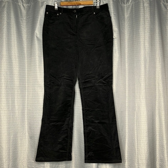 ANNE KLEIN BLACK VELVET LIKE SWING TIME PANTS Size 12 NWT - Picture 1 of 11